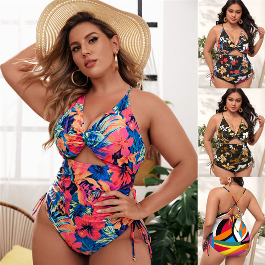 One-piece Swimsuit Fat Woman Plus Size Bikini Hollow Push Up