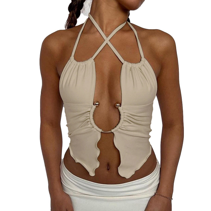 Women's Hollow-out Halter Camisole Exposed Navel