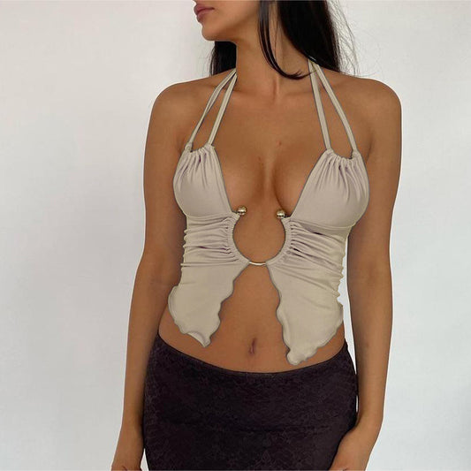 Women's Hollow-out Halter Camisole Exposed Navel