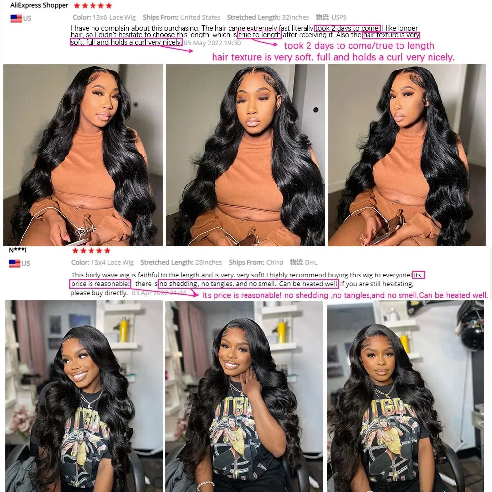 Finros Body Wave 13x6 Hd Lace Frontal Wig Glueless Wig Human Hair Pre Plucked Transparent 13x4 Lace Front Wigs For Women