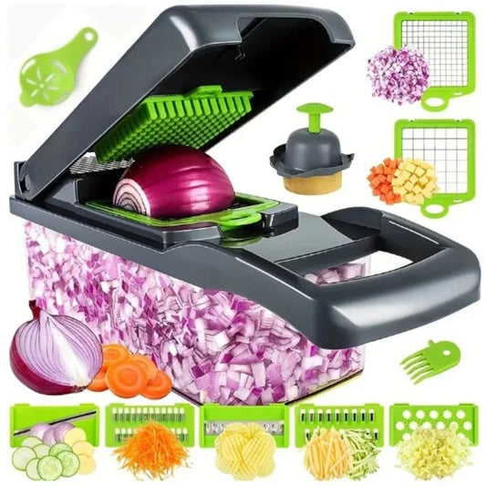 14/15/16 in 1 Multifunctional Vegetable Chopper Slicer Shredder with Basket Fruit Slicer Potato Shredder Carrot Grind Gadgets