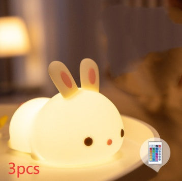 New Year'S Gift Rabbit Silicone Lamp Pat Feeding Creative Night Light Children'S Toys