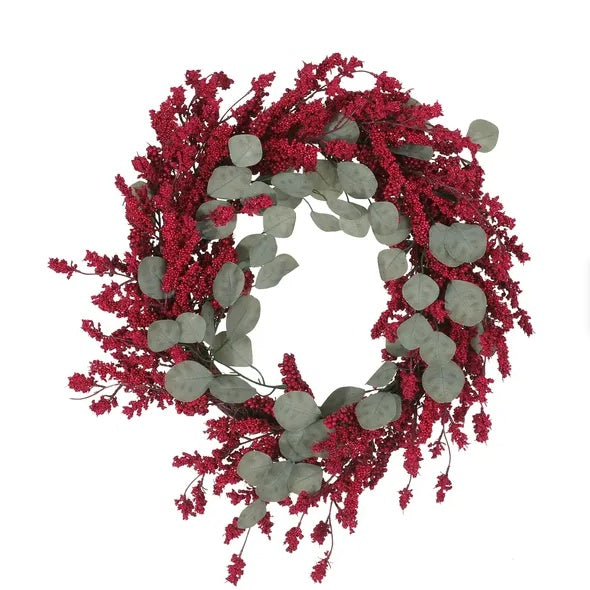 29 Artificial Christmas Wreath With Eucalyptus    Berries,Decorations For Everyday Farmhouse Window OutdoorIndoor